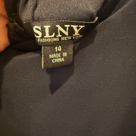 SLNY Navy and Floral A-Line Skirt/dress - Picture 7 of 7